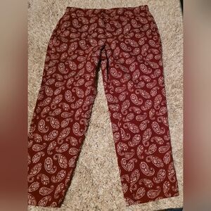 Lands' End Size Large Country Western Paisley Straight Leg Pants